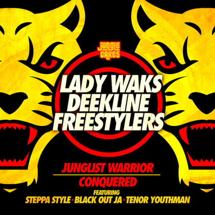 Junglist Warrior / Conquered album by Ed Solo, Deekline, Lady Waks & Freestylers - Drum and Bass Cover Art