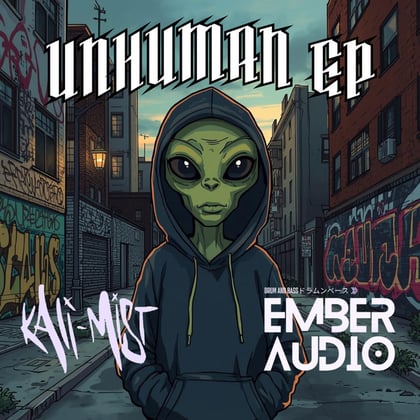 Unhuman EP album by Ember Audio & Kali Mist - Drum and Bass Cover Art
