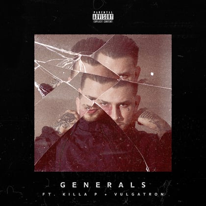 Generals album by Kasra, Trampa & Vulgatron - Drum and Bass Cover Art