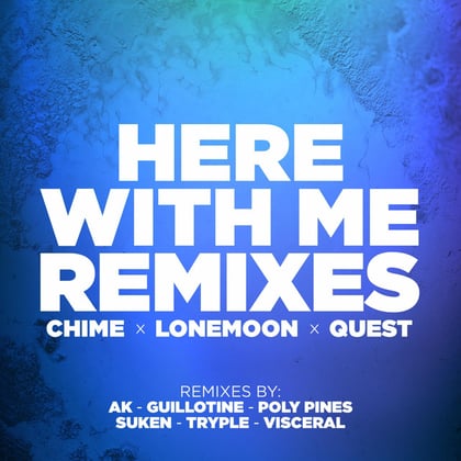 Here With Me Remixes EP album by BOP, Chime, LoneMoon & QuESt - Drum and Bass Cover Art