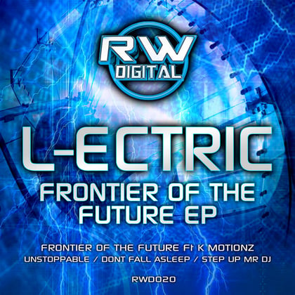 Frontier of the future album by K Motionz, L-Ectric & Mob-Anded - Drum and Bass Cover Art