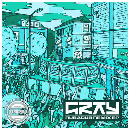 Rubadub Remix EP album by Gray - Drum and Bass Cover Art