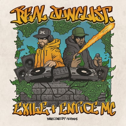 Real Junglist album by AIRGLO, Exile & Entice MC - Drum and Bass Cover Art