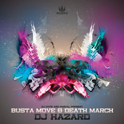 Busta Move / Death March album by DJ Hazard - Drum and Bass Cover Art