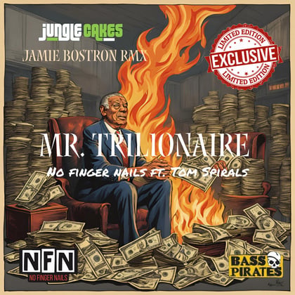 Mr. Trillionaire (Jungle Cakes RMX) album by Jamie Bostron - Drum and Bass Cover Art