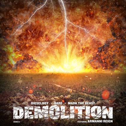 Demolition feat. Armanni Reign album by Dieselboy & Ninjah Fareye - Drum and Bass Cover Art