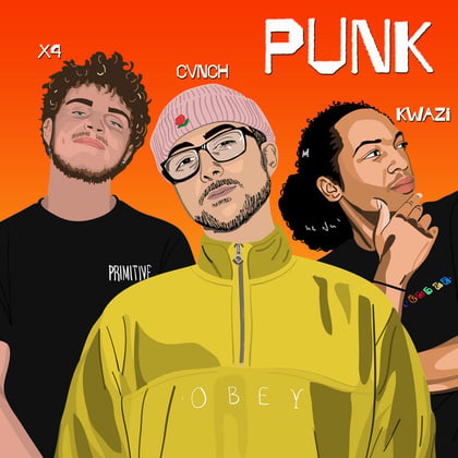 Punk album by Wiguez, CVNCH, X4 & Kwazi - Drum and Bass Cover Art