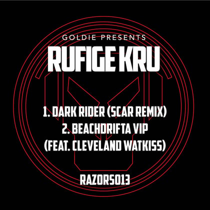 Dark Rider / Beachdrifta VIP (Goldie Presents: Rufige Kru) album by Goldie & Rufige Kru - Drum and Bass Cover Art