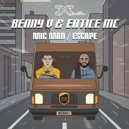 Mic Man / Escape album by Benny V & Entice MC - Drum and Bass Cover Art
