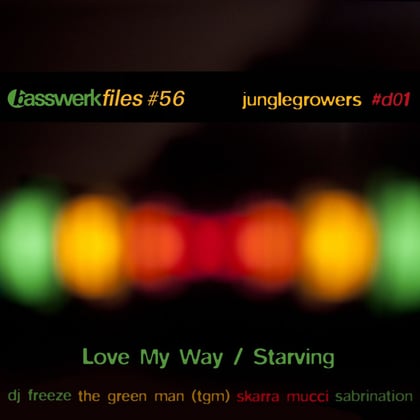 Basswerk Files #056 / Junglegrowers #d01 album by The Green Man (TGM) - Drum and Bass Cover Art