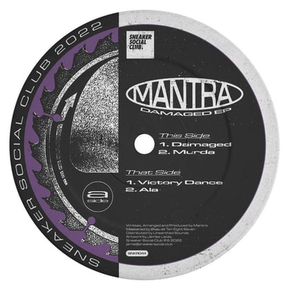 Damaged EP album by Mantra - Drum and Bass Cover Art