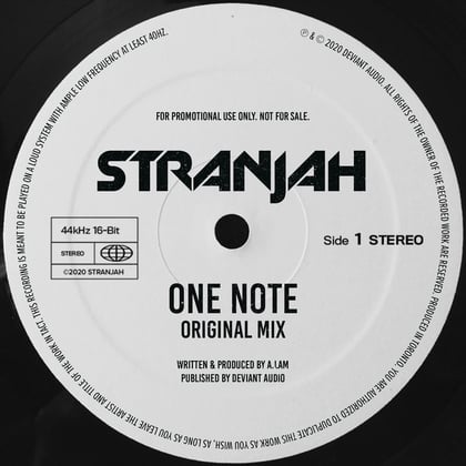 One Note album by STRANJAH - Drum and Bass Cover Art