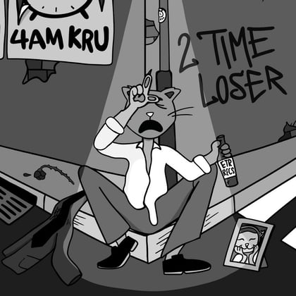 2 Time Loser album by 4am Kru - Drum and Bass Cover Art