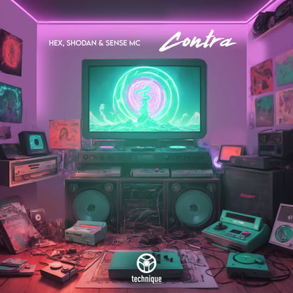 Contra album by Hex & Shodan - Drum and Bass Cover Art