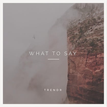 What to say album by Trend´R - Drum and Bass Cover Art