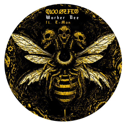 Worker Bee album by T-Man, q100, ØZ & FLO - Drum and Bass Cover Art