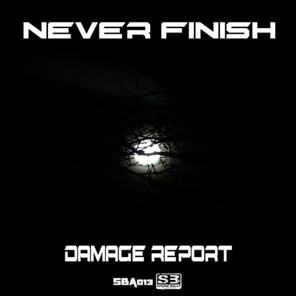 Never Finish album by Damage Report - Drum and Bass Cover Art