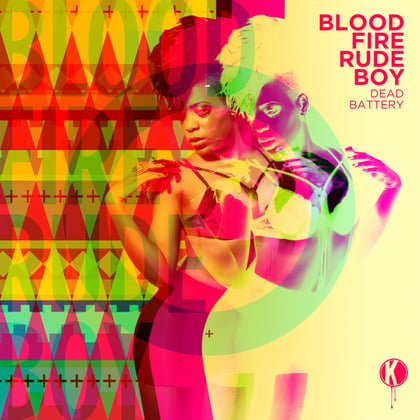Bloodfire Rudeboy album by DEAD BATTERY - Drum and Bass Cover Art