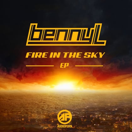Fire In the Sky EP album by Benny L - Drum and Bass Cover Art